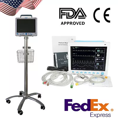 Vital Signs Portable Patient Monitor CMS8000 CCU ICU Machine Rolling Stand USA • $798