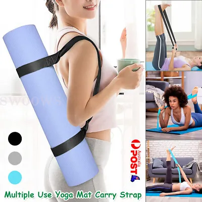 $6.28 • Buy Yoga Mat Strap Belt Adjustable Sports Sling Shoulder Carry Belt Exercise Stretch