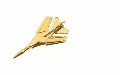 MiG 23 Pin Badge Ave.25mm Finished 22 Carat Gold Plate Plane • $11.09