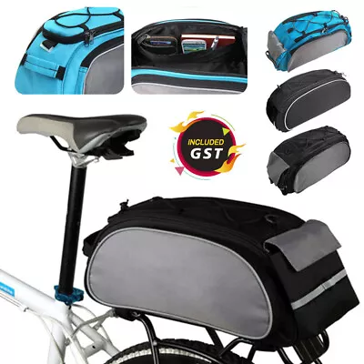 Cycling Bicycle Rear Seat Storage Trunk Bag Bike Rack Handbag Pannier Waterproof • $19.91