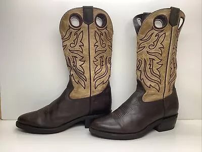 Mens Masterson Cowboy Dark Brown Buckaroo Boots Size 11.5 D • $39.99