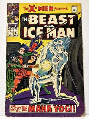 X-Men #47 Beast Appearance! Ice-Man! Mystery Of The Maha-Yogi! Marvel 1968 GD • $19.99