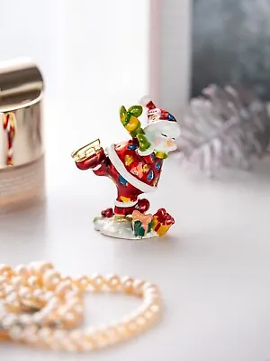 Santa Claus Trinket Box Hand Made By Keren Kopal & Austrian Crystals  • $58