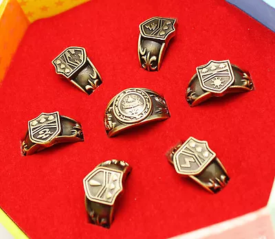 Anime Katekyo Hitman Reborn Vongola Cosplay 7pcs Rings Set + Original Box • $13.85