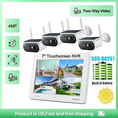 Solar Battery Powered Wireless Security Camera System Outdoor Home Wifi IP Audio • $285.89