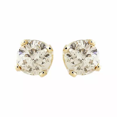 Genuine 0.33ct Round Cut Diamond Stud Earrings 14karat Yellow Gold Clearance • $153