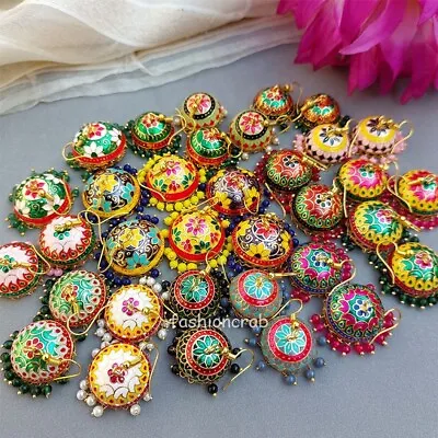 Indian Bollywood Style 5 Assorted Meenakari Earrings - Earrings Combo Set Of 5 • $17.95