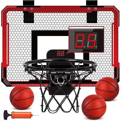 Indoor Mini Basketball Hoop With Electronic Scoreboard - Over The Door Basket... • $39.86