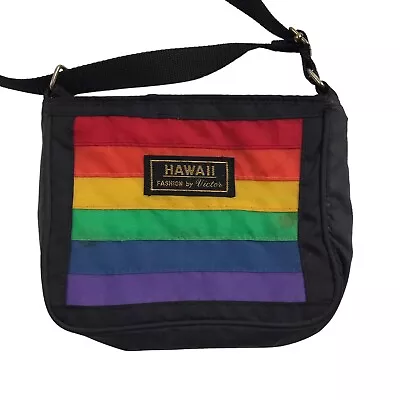 Vtg Victor Hawaii Travel Crossbody Bag LGBTQ Rainbow Pride (V1) • $28