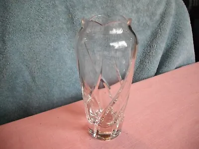 Mikasa Slovenia Crystal Swirl Scallop Vase • $14.99