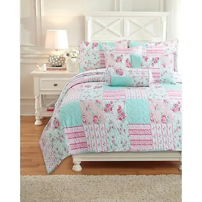 Flower Garden Girl Quilt Set Bedspread Coverlet Daybed Set • $44.99