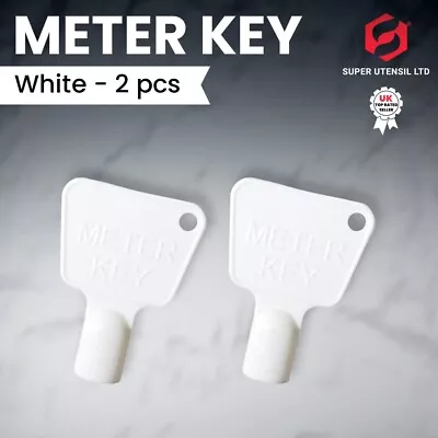 £2.49 • Buy 2 X WHITE Service Utility Meter Key Gas Electric Box Cupboard Cabinet Triangle