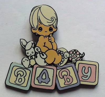 Pin Badge Baby On Letter Blocks • £0.99