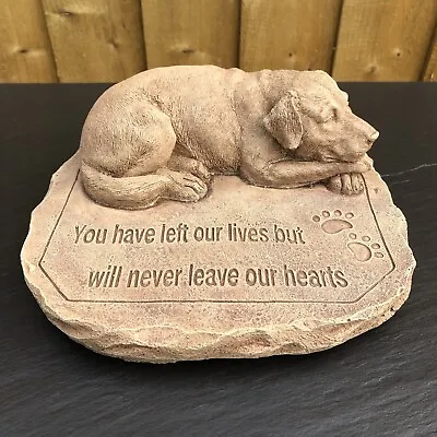 Dog - Memorial Sympathy Stone - Painted Stone Garden Ornament - Dog902 • £22