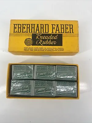 Vintage Eberhard Faber Kneaded Rubber 12 Erasers With Box • $29.99