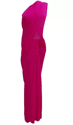 $42.89 • Buy Indian Saree Solid Georgette Sari With Blouse Bollywood Sarees Women Clothing