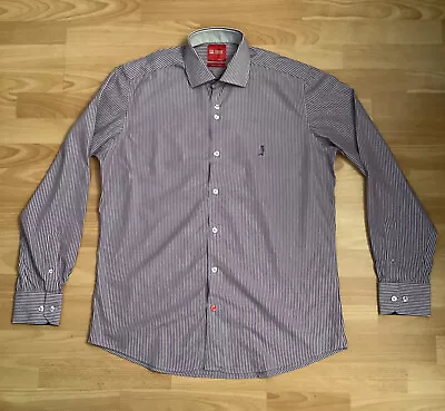 6th Sense Shirt Men Size L Lilac Fine Stripe Egyptian Cotton • £9.99