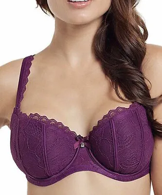 Panache Masquerade Angie Lace Overlay Underwire Balconette Bra • £30.30