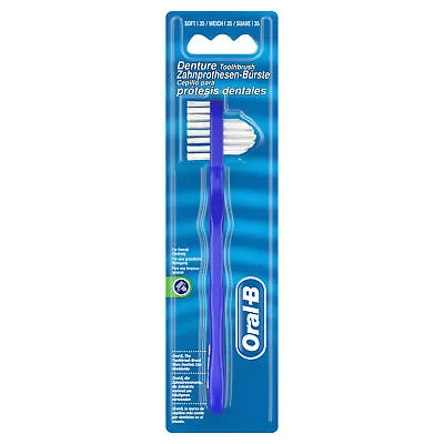 $15.95 • Buy 2x Oral-B Denture Brush 1 Piece Cleaning For Dentures And Denture Dual