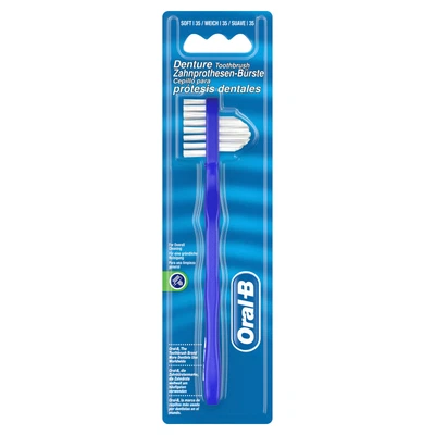 $15.95 • Buy 2x Oral-B Denture Brush 1 Piece Cleaning For Dentures And Denture Dual