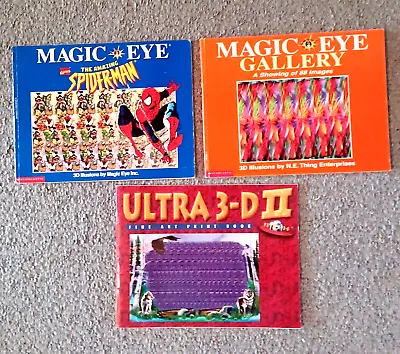 3-D Illusions Books-3 Books-Ultra 3-D II Magic Eye Gallery & Matic Eye • $21.95