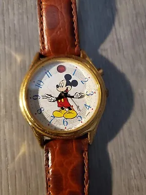 Vintage MICKEY MOUSE WATCH Disney Lorus Watch Quartz  Plays Music'' Need Battery • $14.99