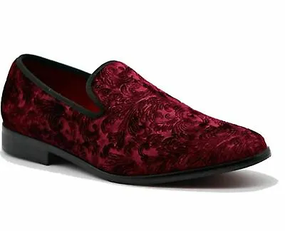  New Men's Designer Velvet Dress Loafers Slip On Tuxedo Dress Shoes Size:7.5--13 • $26.99