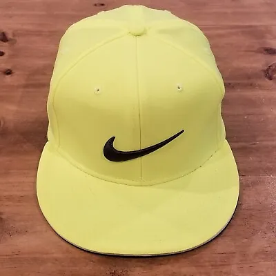 Nike Golf Hat Cap Size M/L Yellow Neon Black Swoosh Flex Stretch Fitted • $28.95