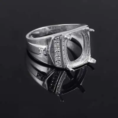 Silver Semi Mount 10x14 Mm Oval Setting Men Semi Mount CZ Stone Setted Men Rings • $34.36