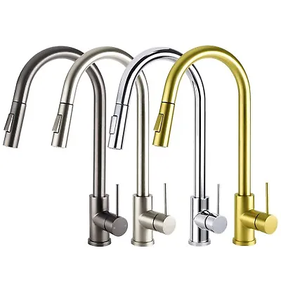 2 Mode Pull Out Spout Kitchen Mixer Laundry Sink Tap Black/Chrome/Gold/Brushed • $92.99