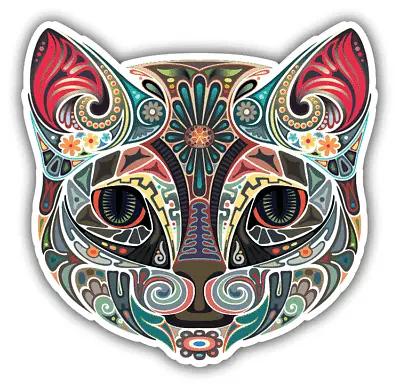 Pattern Cat Head Car Bumper Sticker Decal • $2.95