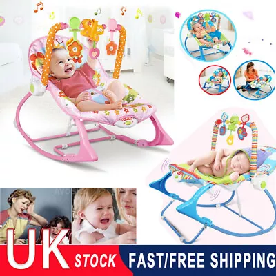 Baby Infant To Toddler Bouncer Rocker Swing Chair Soft Soothing Vibration Toys • £28.90