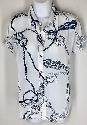 NWT CABI NEW Style 5229 Nautical Boating Sailor's Knot Semi Sheer Blouse Top XS • $14.99