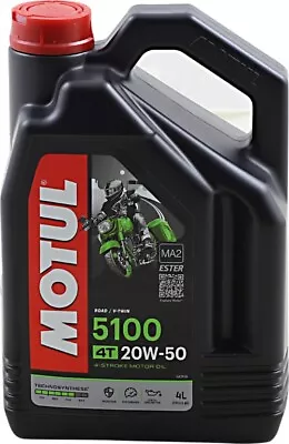 Motul 5100 4T Technosynthese Oil - 20W50-4 L. 5100 4T Motor 4L (1.06 Gal) 109945 • $48.32