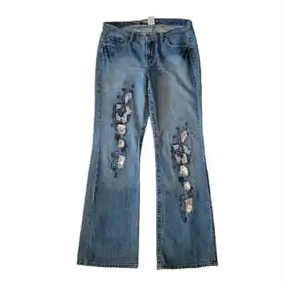 $28 • Buy Z. Cavaricci Floral Boho Flare Jeans Size 12