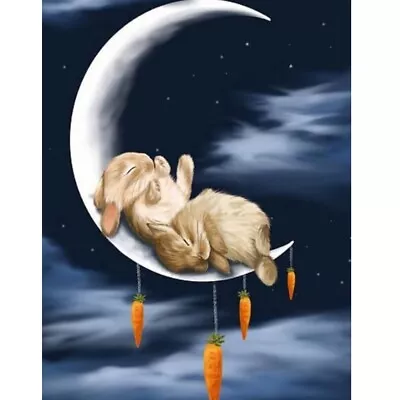 Rabbit Moon Diamond Painting Full Drill 5D Embroidery Cross Stitch Kits DIY Arts • £7.79