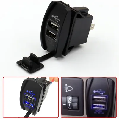 $13.50 • Buy 12-24V 3.1A Dual LED USB Car Auto Power Supply Charger Port Socket Waterproof