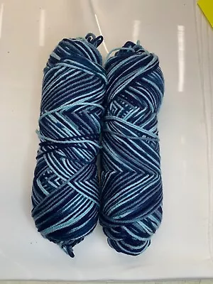 Southern Belle Mill End Yarn 11 Oz. Dusk/Shaded Blues 3- 4 Ply Worsted Acrylic. • $4.40