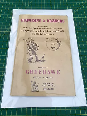 $284.95 • Buy Dungeons & Dragons: Supplement I Greyhawk 3rd Printing - Gygax (1976)