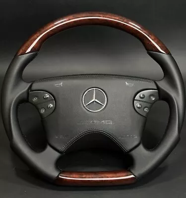 Mercedes AMG Wood Steering Wheel For CLK W208 E W210 G W463 Genuine Leather • $850