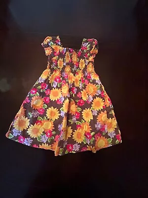 Gymboree Sunflower Smiles Sunflower Smocked Polin Dress Sz 6 • $34.99