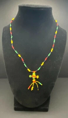 $20 • Buy Bead Necklace Rasta Seed With Bead Cross