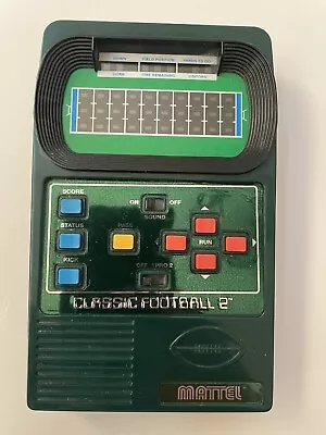 Mattel Classic Football 2 Handheld Electronic Video Game Tested EXCELLENT 2002 • $20