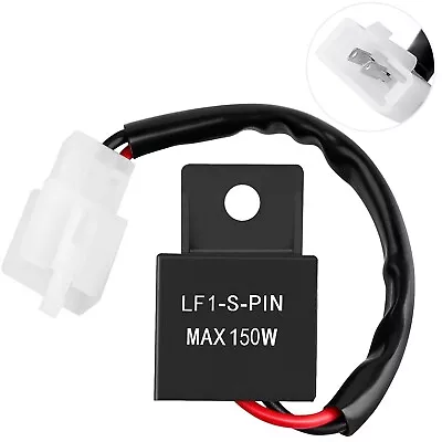 2-Pin LED Flasher Relay For Motorcycle Turn Signal Bulbs Hyper Flash Adjustable • $13.62