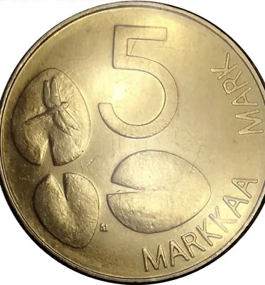 Finland 🇫🇮 Coin 5 Markkaa Mark 1995 BUNC F/set Dragonfly & Ringed Seal Animal • $5.91