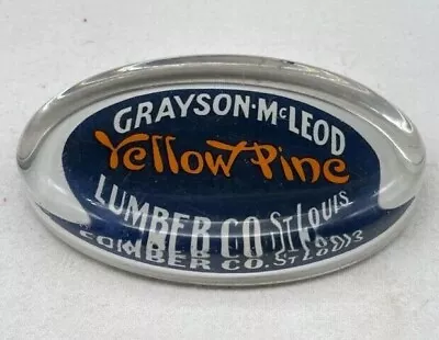 $14.99 • Buy Grayson McLeod Yellow Pine Lumber St Louis Glass Advertising Paperweight