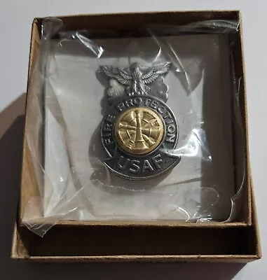 Vintage NIB United States Air Force Fire Protection Fire Chief Mini-Badge • $4.99