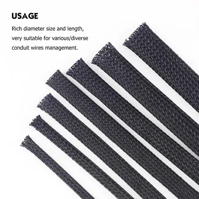 PET Expandable Braided Sleeving Wire Loom Mesh Automotive Cable Sleeve Braid LOT • $19.94