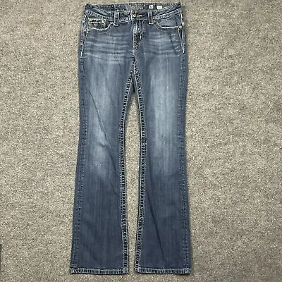 Miss Me Jeans Womens Size 30 Blue DenimBootcut JP5443B5 Flap Pockets Embellished • $39