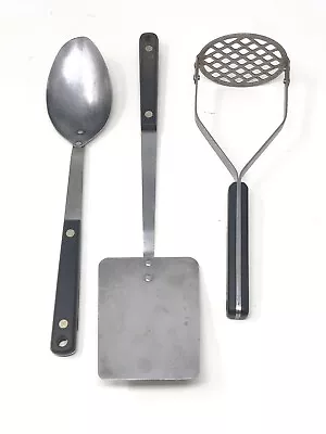 Lot Of 3 Vintage Flint Arrowhead Stainless Utensils Spatula Spoon Potato Masher • $45